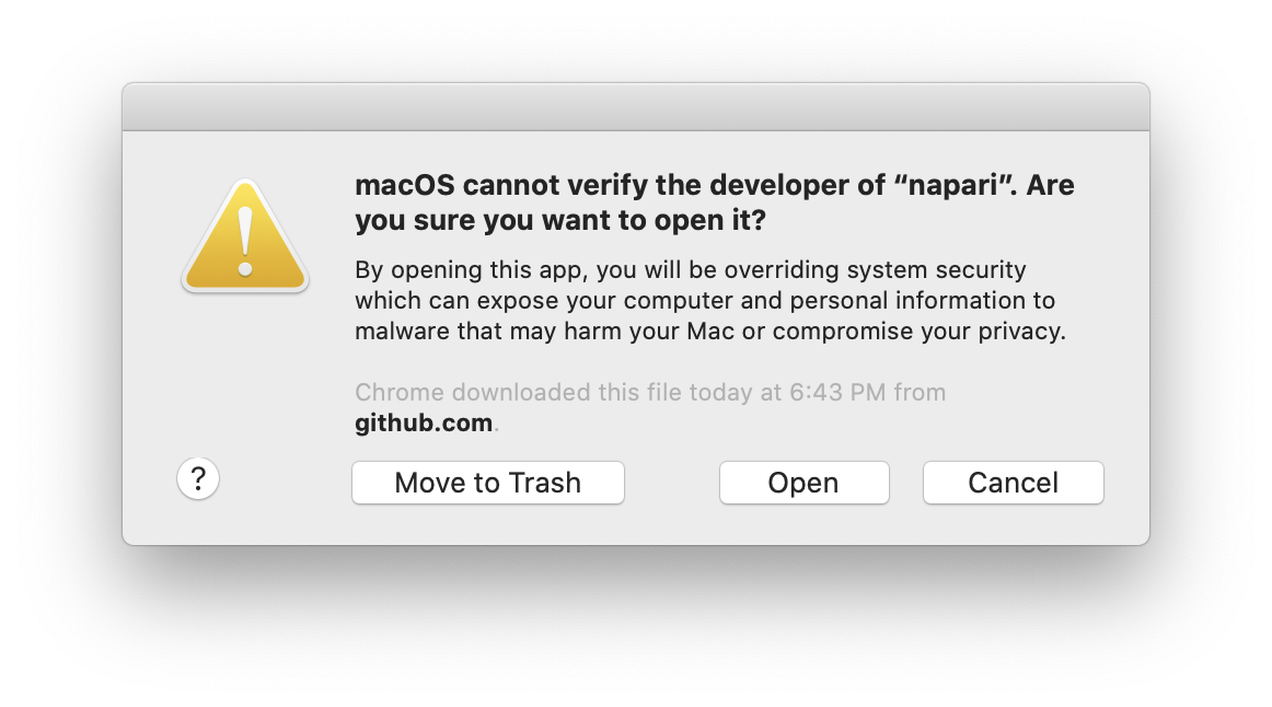 image: MacOS open bundle dialog box