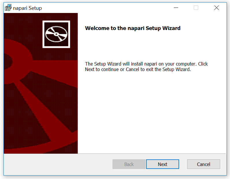 image: Windows napari setup wizard